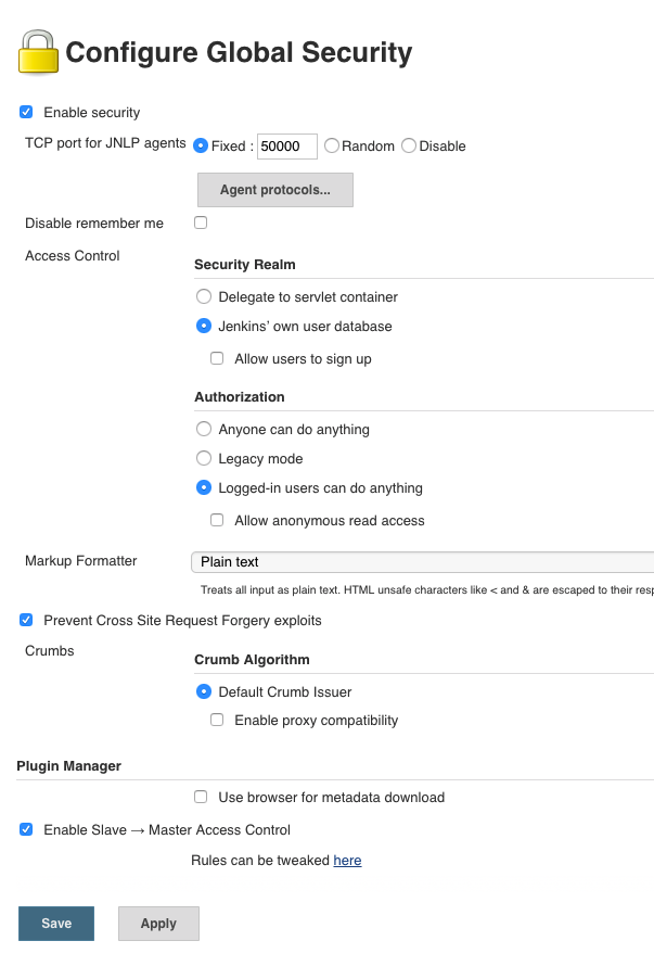 Configure Global Security